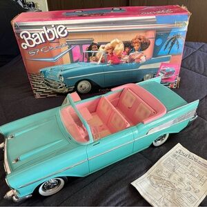 Vintage 1988 BARBIE Turquoise 1957 Chevy Bel Air Convertible Toy Car